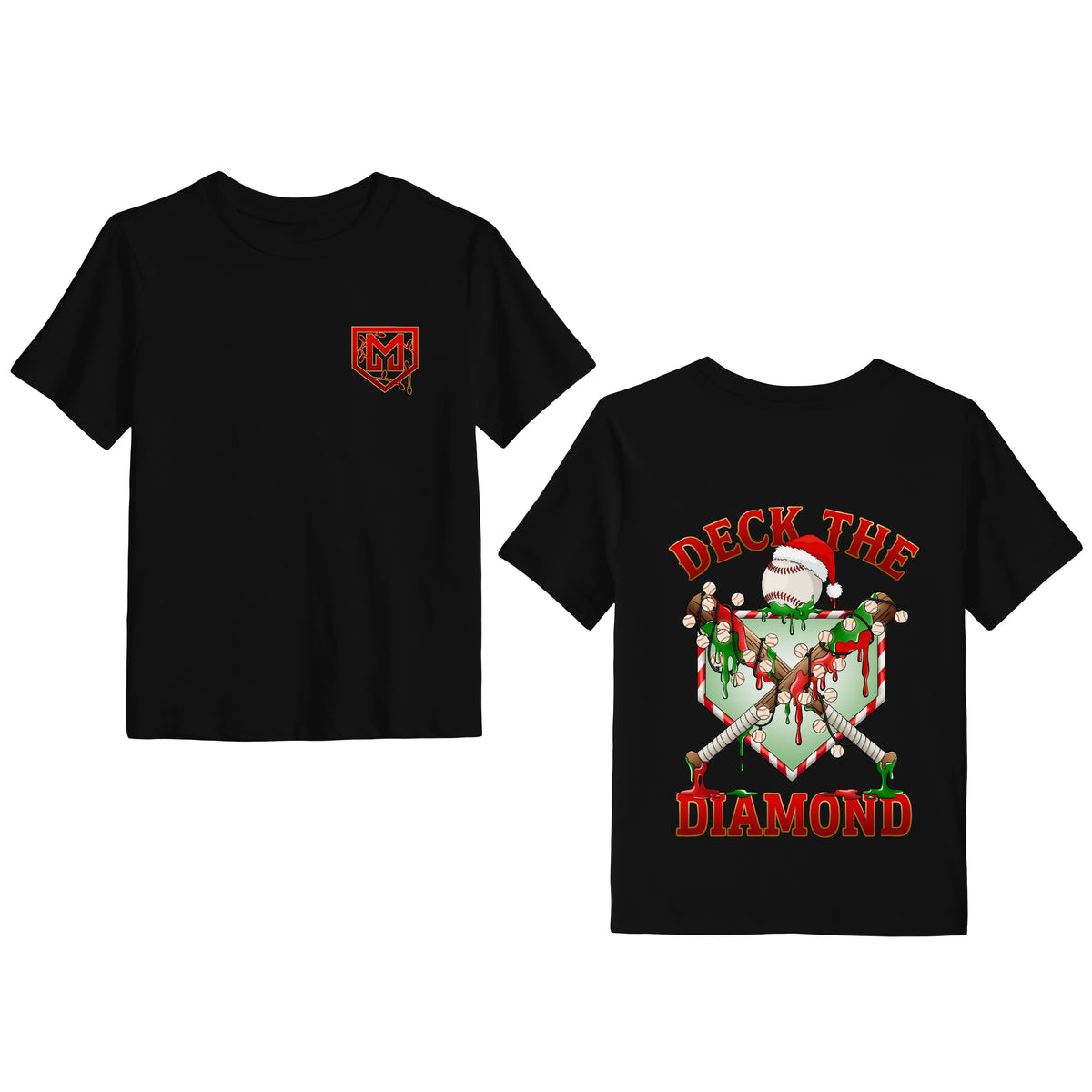 DECK THE DIAMOND SHORT SLEEVE FRONT & BACK GRAPHIC TEE SHIRT (SIGNATURE BLEND)