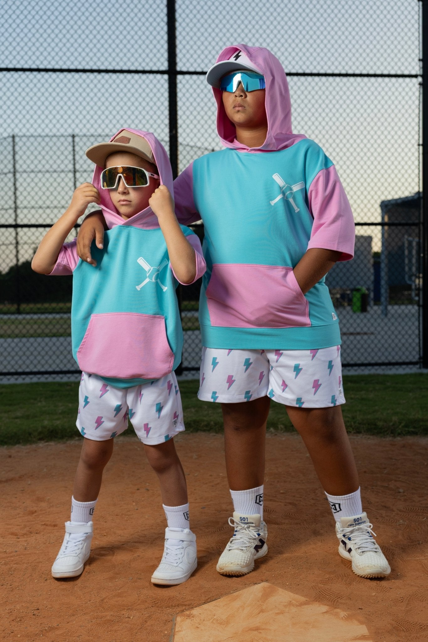 COTTON CANDY VOLTAGE HOODIE TEE SHIRT (FRONT & BACK) (ELEVATED BLEND) - Mav Wear