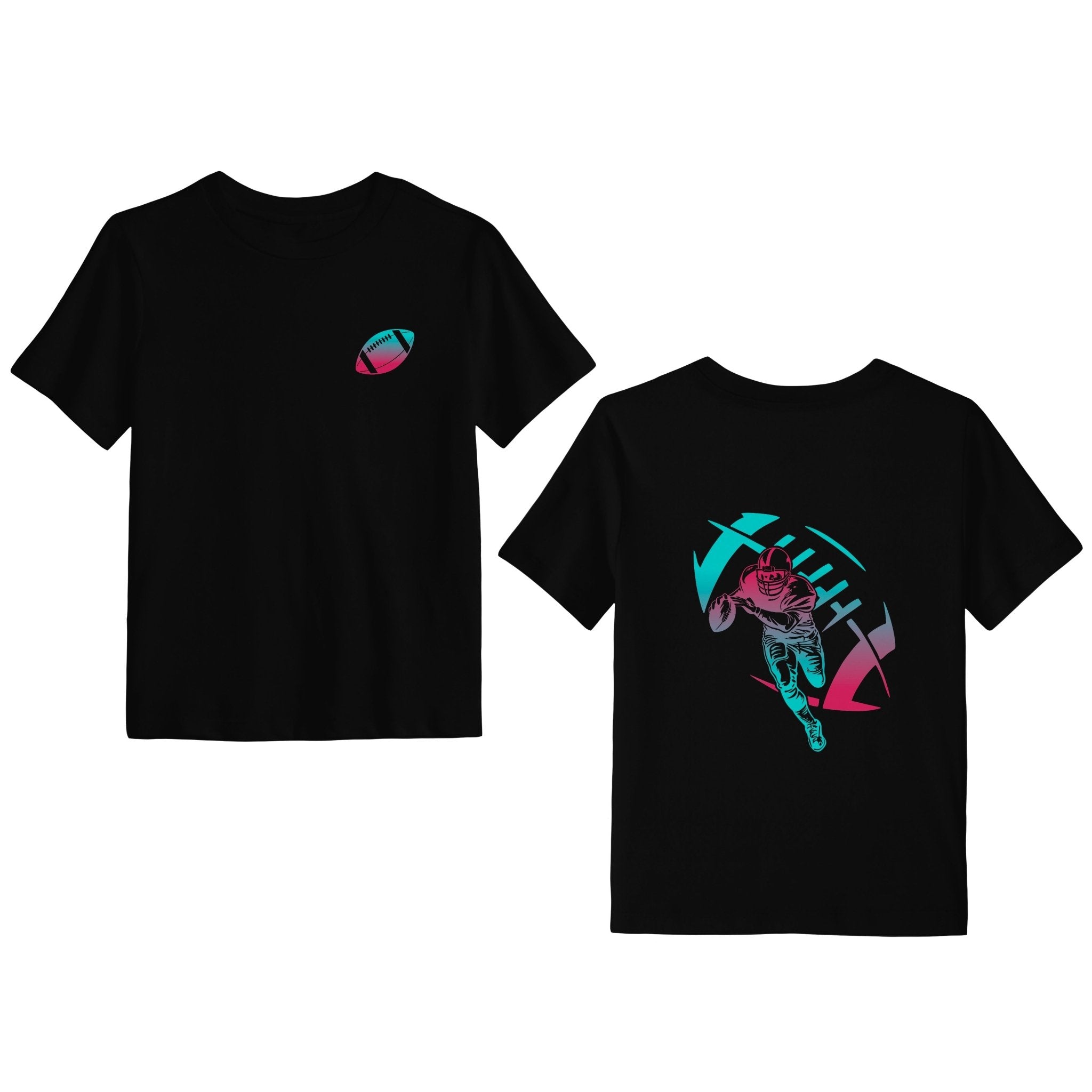 ELECTRIC FADE FOOTBALL FRONT & BACK GRAPHIC TEE SHIRT - Mav Wear