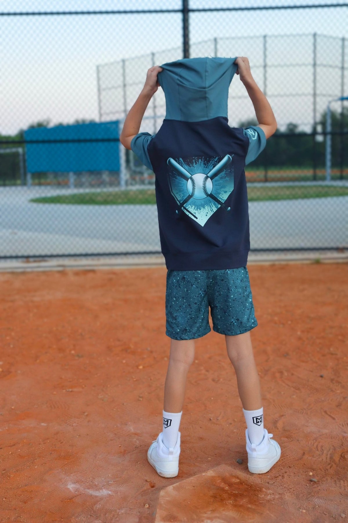 BEAST MODE BASEBALL HOODIE TEE SHIRT (FRONT & BACK) (ELEVATED BLEND) - Mav Wear