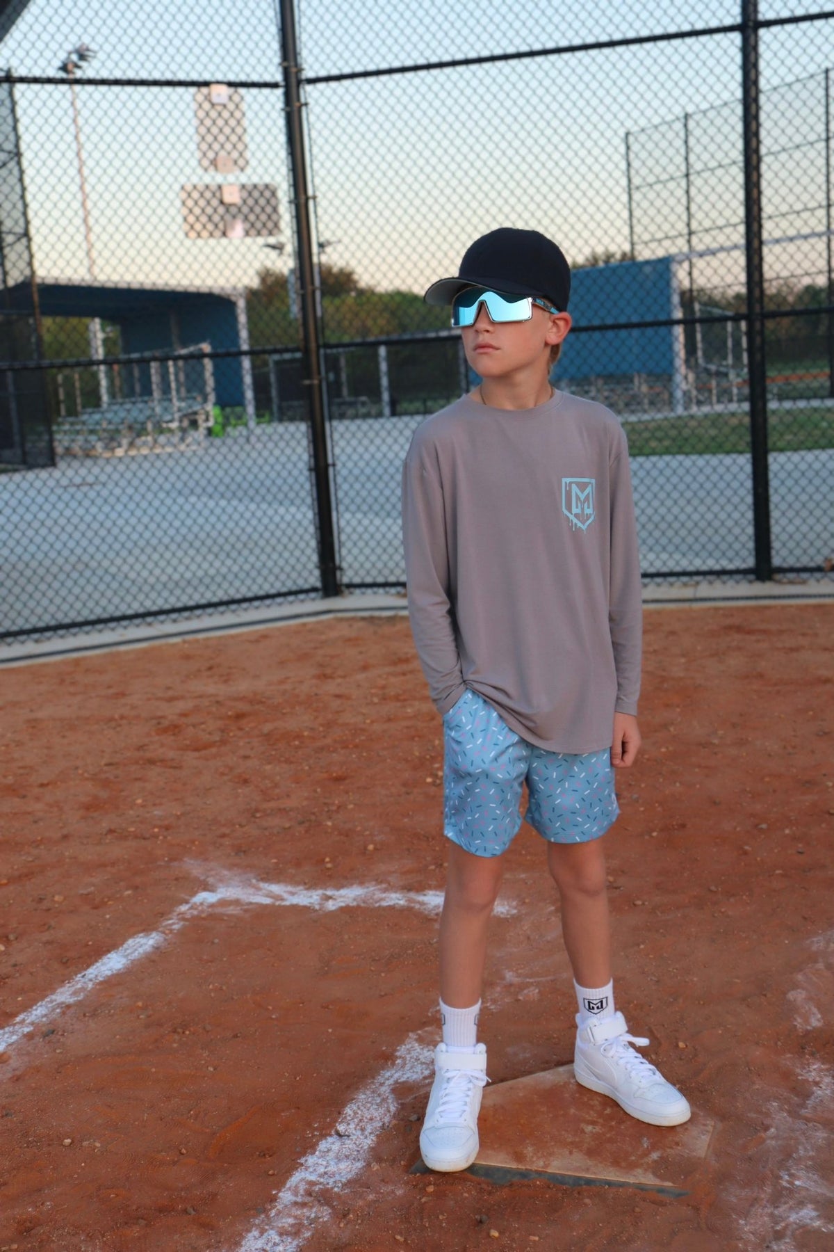 TOP IT OFF BLUE LONG SLEEVE FRONT & BACK GRAPHIC TEE SHIRT (SIGNATURE BLEND) - Mav Wear