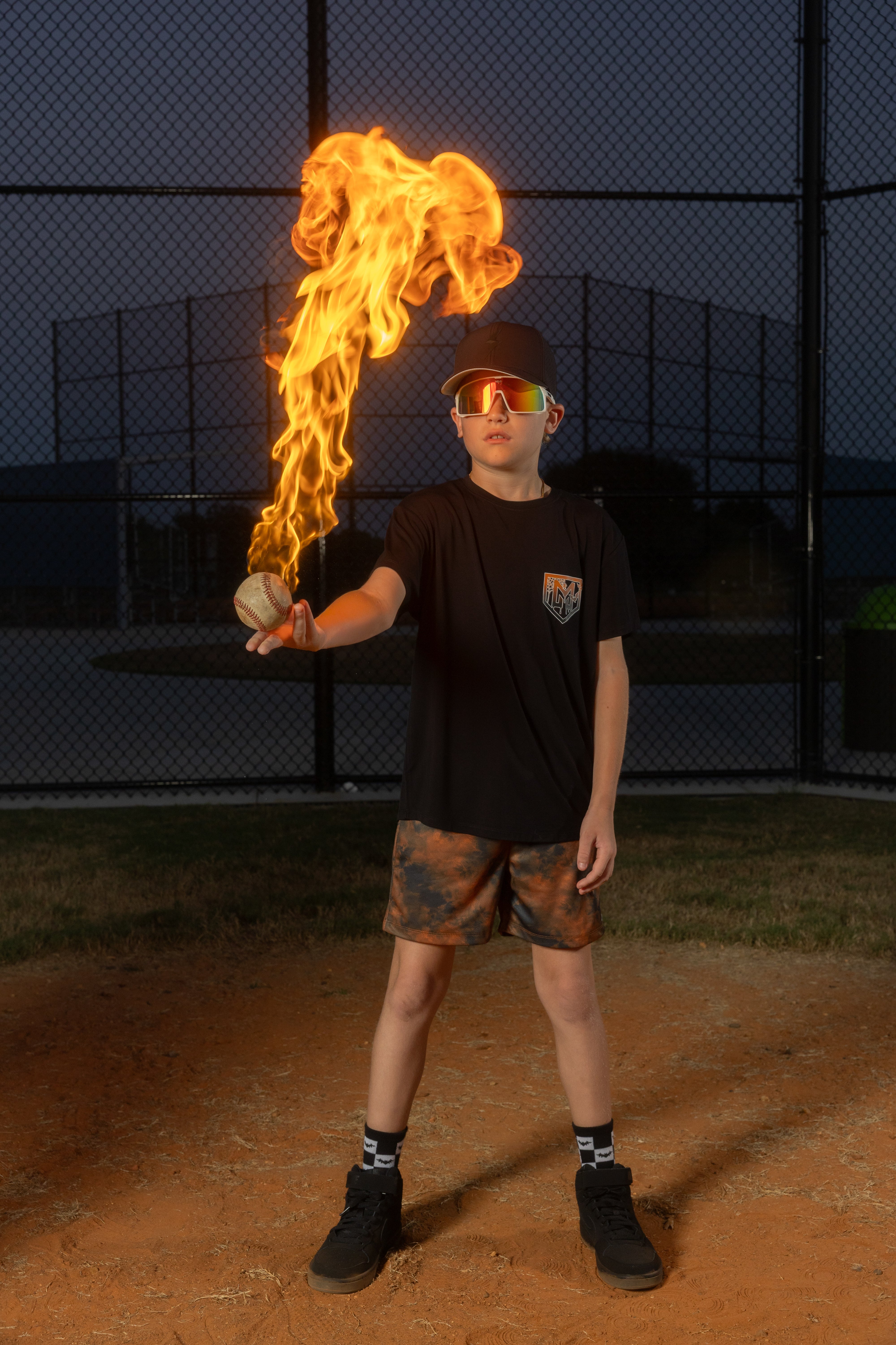 NO TRICKS, JUST DINGERS SHORT SLEEVE FRONT & BACK GRAPHIC TEE SHIRT