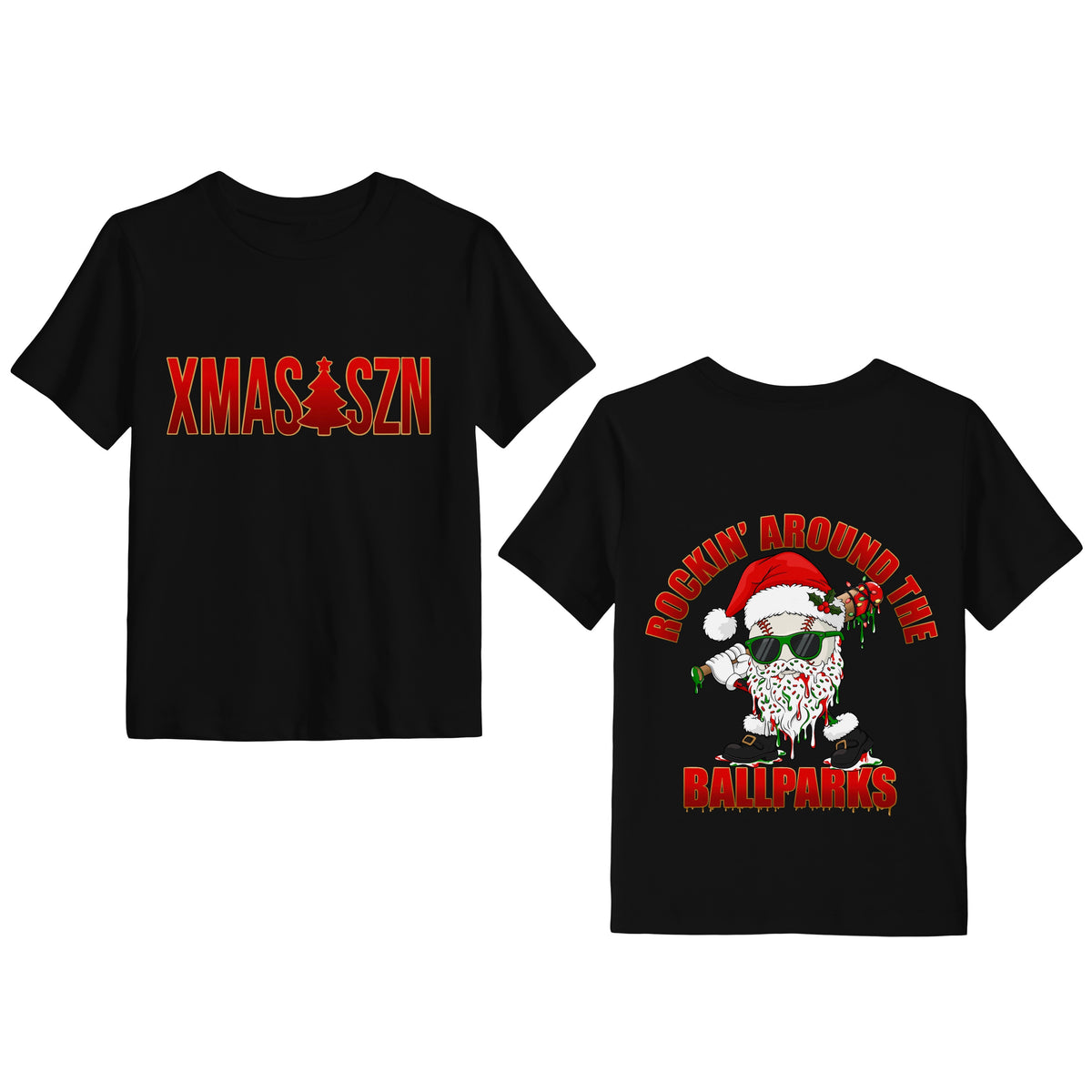 ROCKIN’ AROUND THE BALLPARKS SHORT SLEEVE FRONT & BACK GRAPHIC TEE SHIRT (SIGNATURE BLEND)