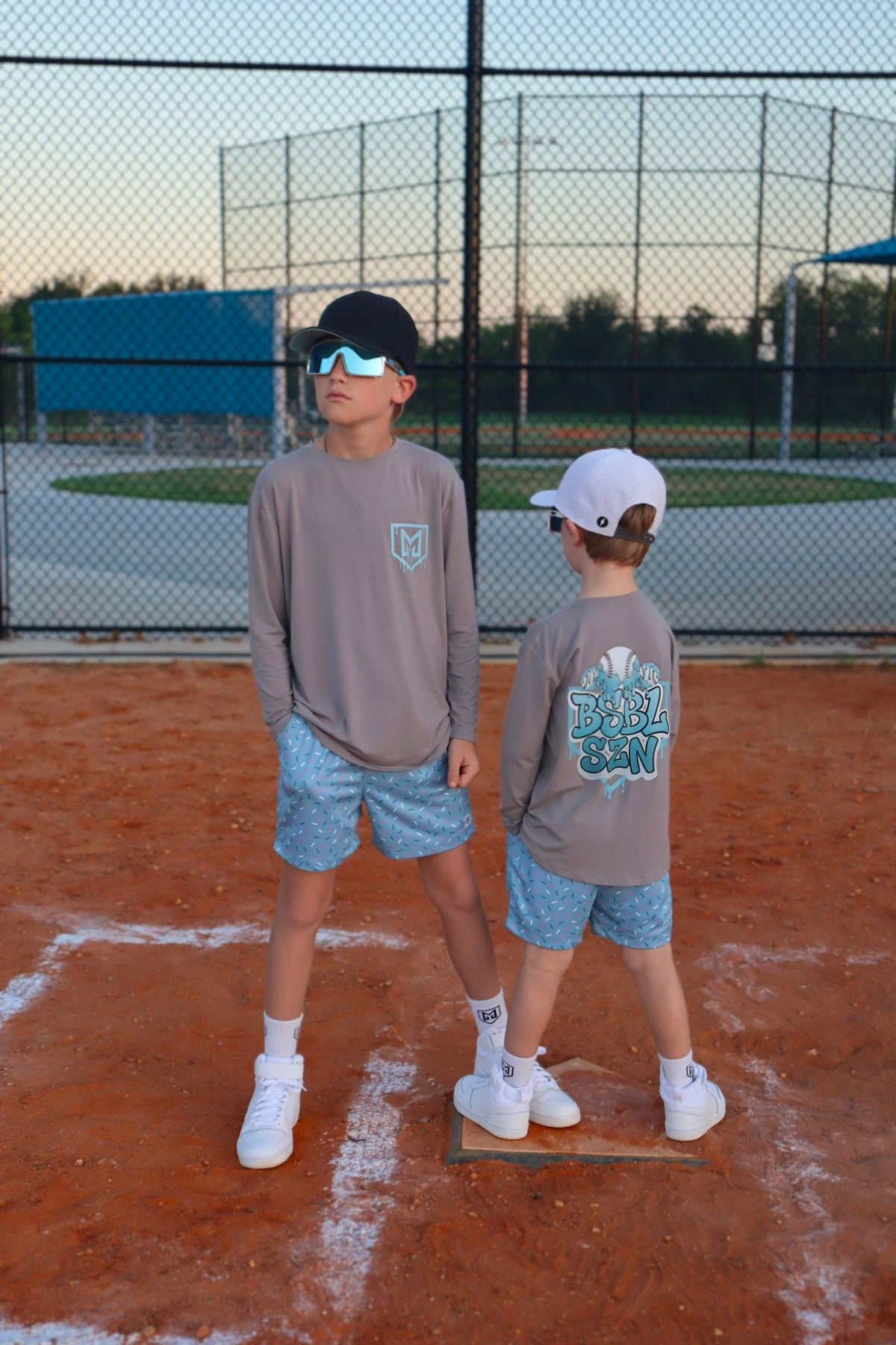 TOP IT OFF BLUE LONG SLEEVE FRONT & BACK GRAPHIC TEE SHIRT (SIGNATURE BLEND) - Mav Wear