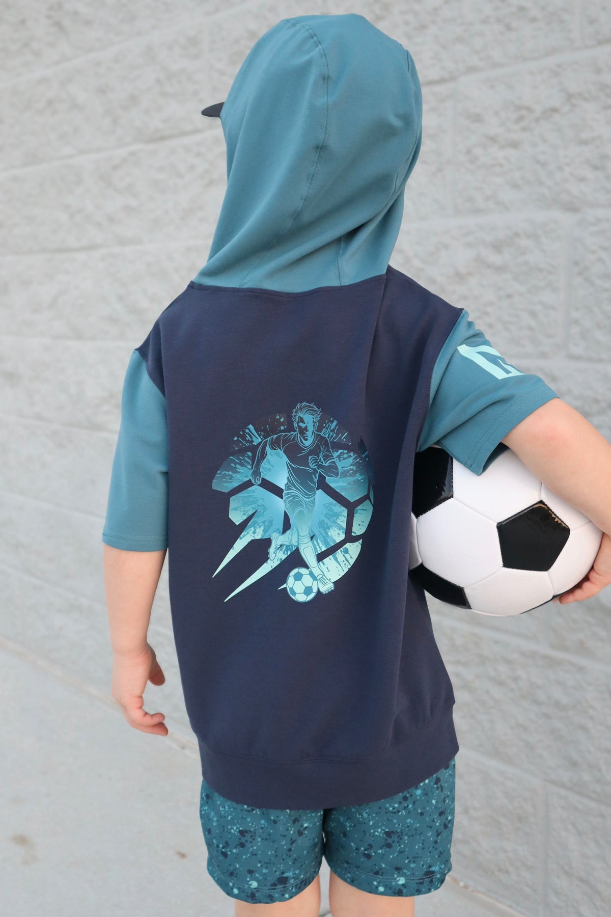 BEAST MODE SOCCER HOODIE TEE SHIRT (FRONT & BACK) (ELEVATED BLEND)