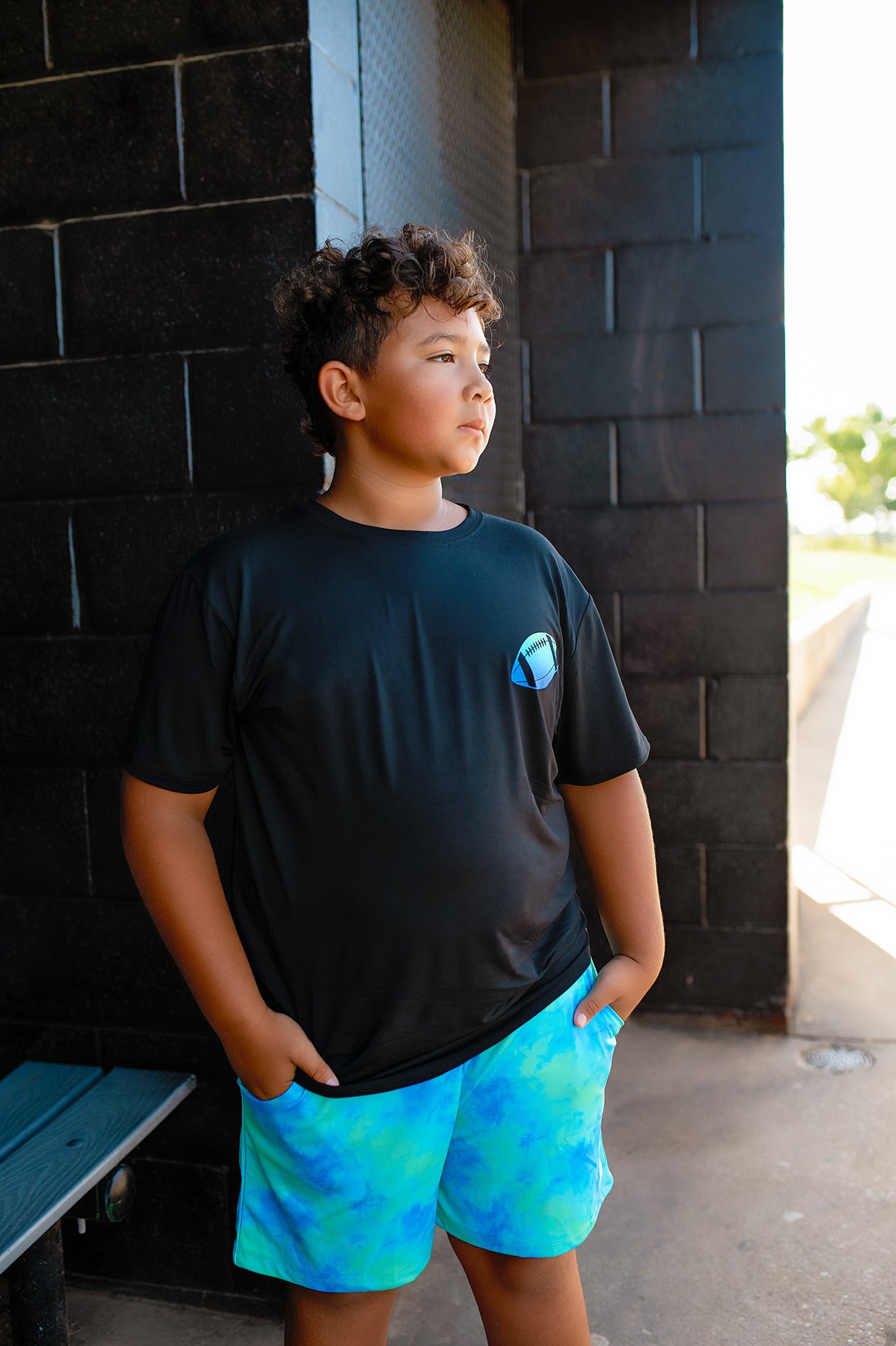 GAME ON GLOW FOOTBALL FRONT & BACK GRAPHIC TEE SHIRT - Mav Wear