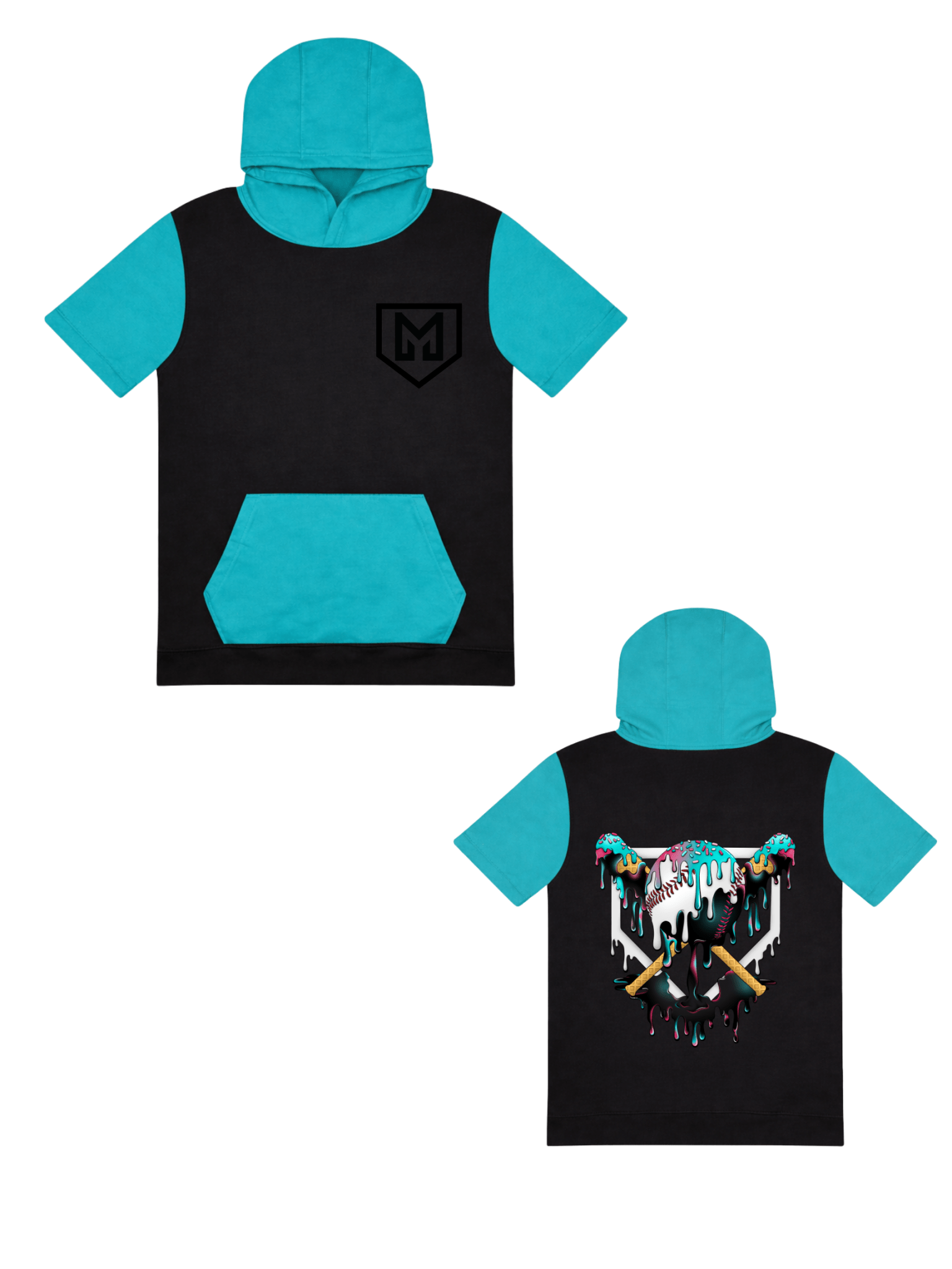 GLAZE CRAZE HOODIE TEE SHIRT (FRONT & BACK) (ELEVATED BLEND) - Mav Wear