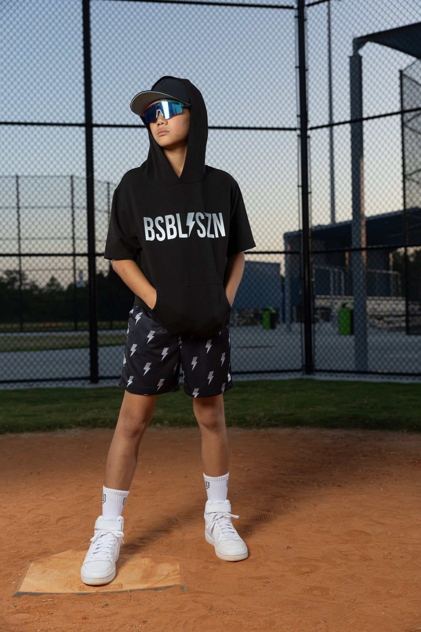 STORM FADE BSBL SZN HOODIE TEE SHIRT (ELEVATED BLEND) - Mav Wear