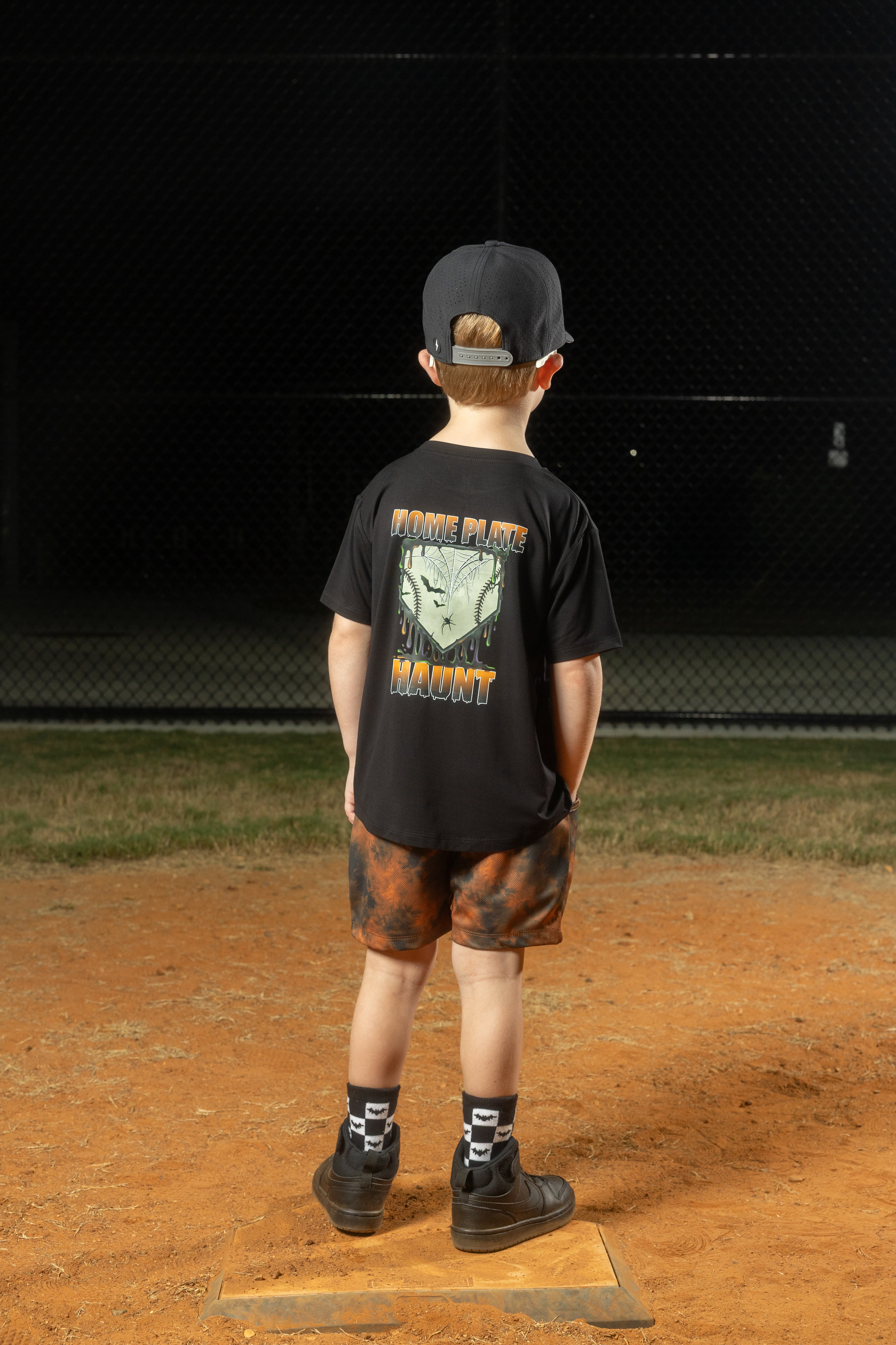 HOME PLATE HAUNT SHORT SLEEVE FRONT & BACK GRAPHIC TEE SHIRT