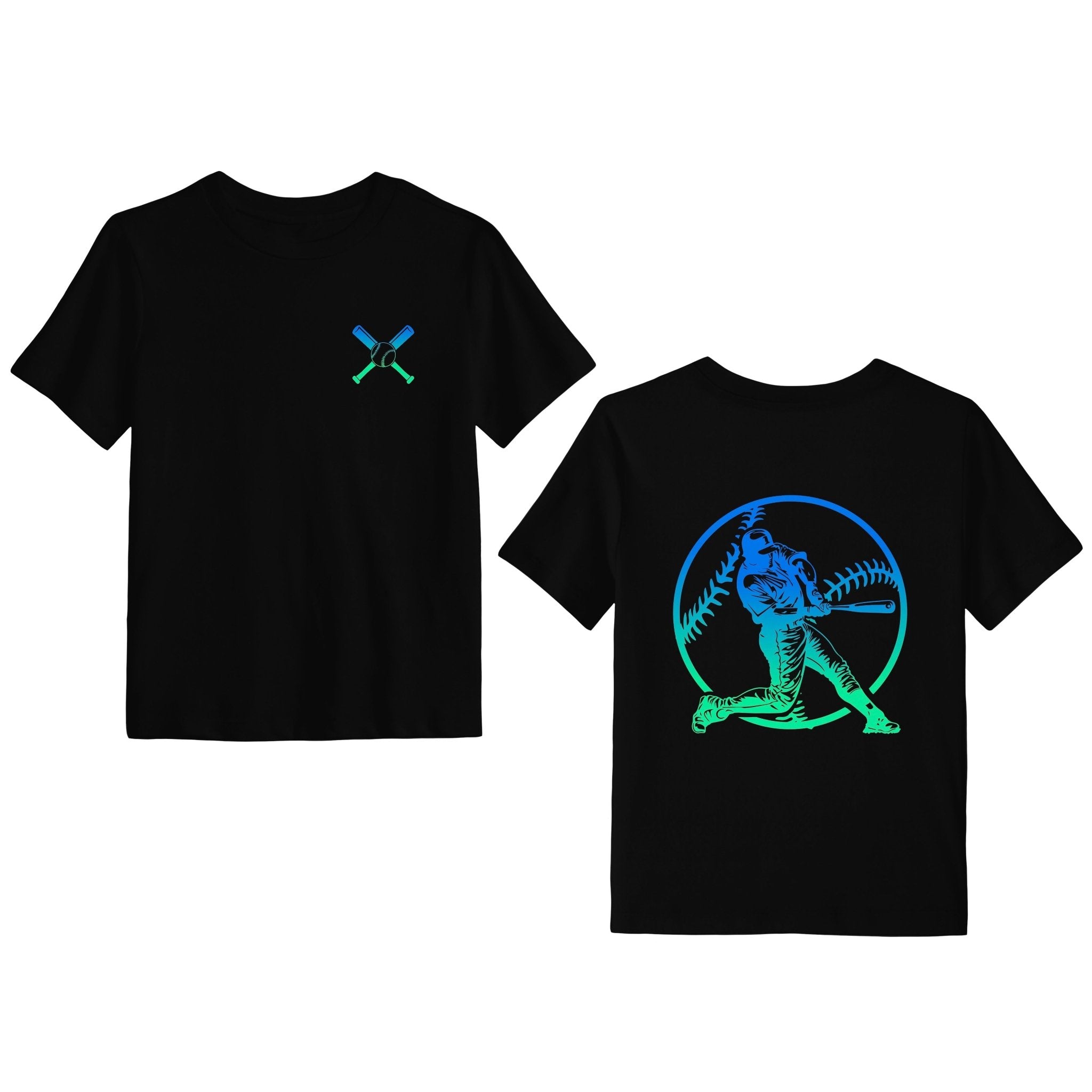 GAME ON GLOW BASEBALL FRONT & BACK GRAPHIC TEE SHIRT - Mav Wear