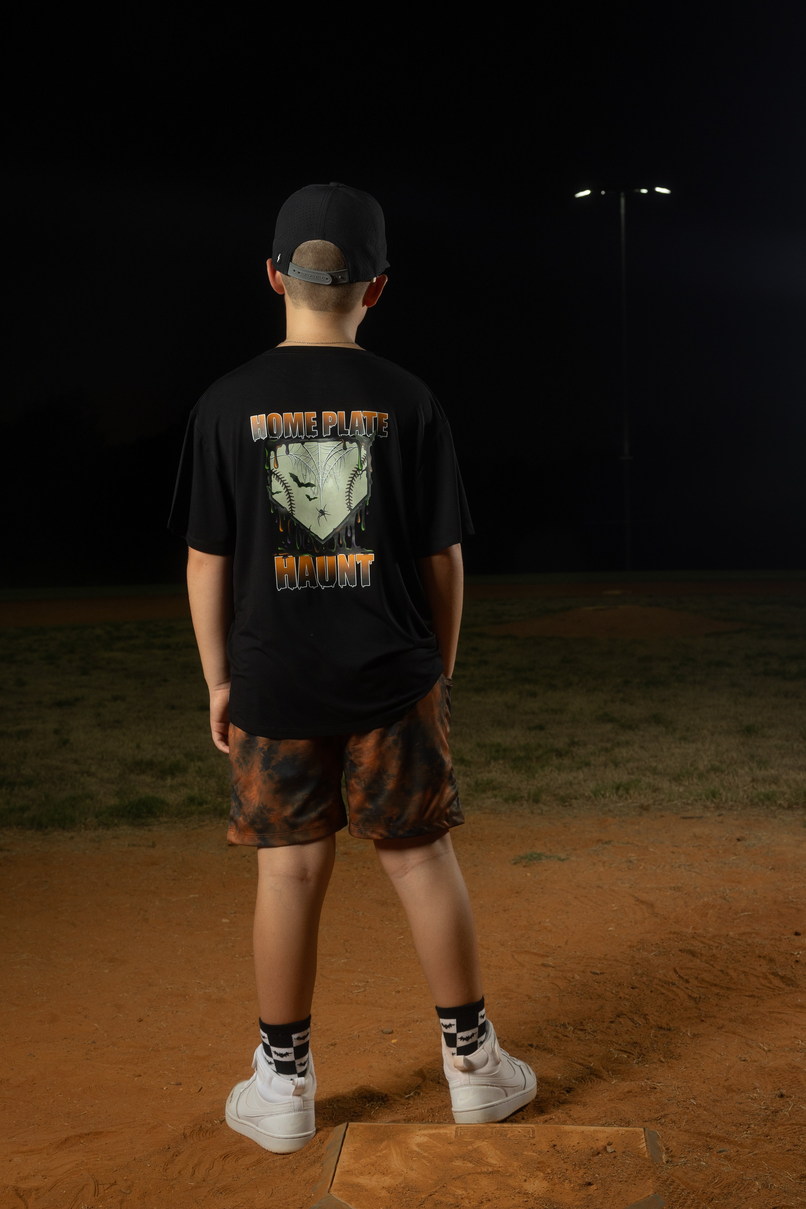 HOME PLATE HAUNT SHORT SLEEVE FRONT & BACK GRAPHIC TEE SHIRT