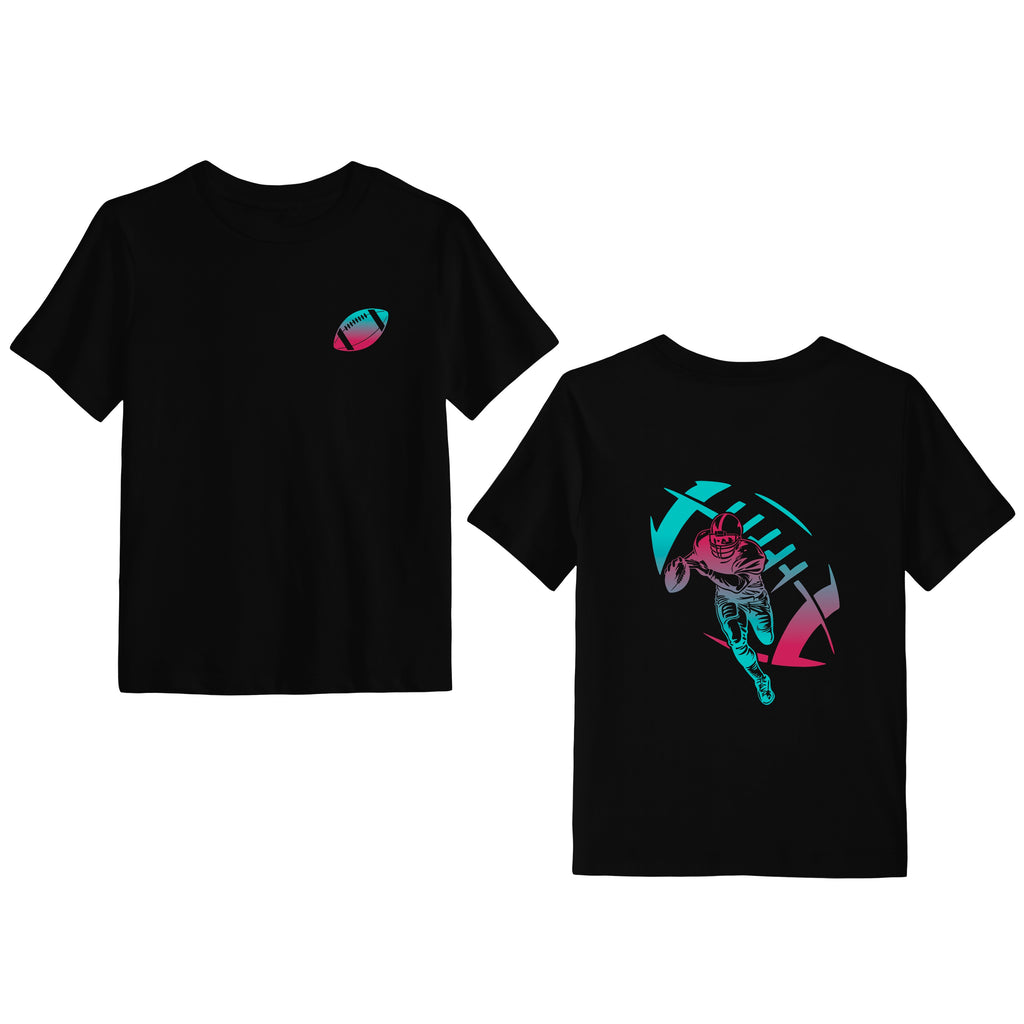 ELECTRIC FADE FOOTBALL FRONT & BACK GRAPHIC TEE SHIRT