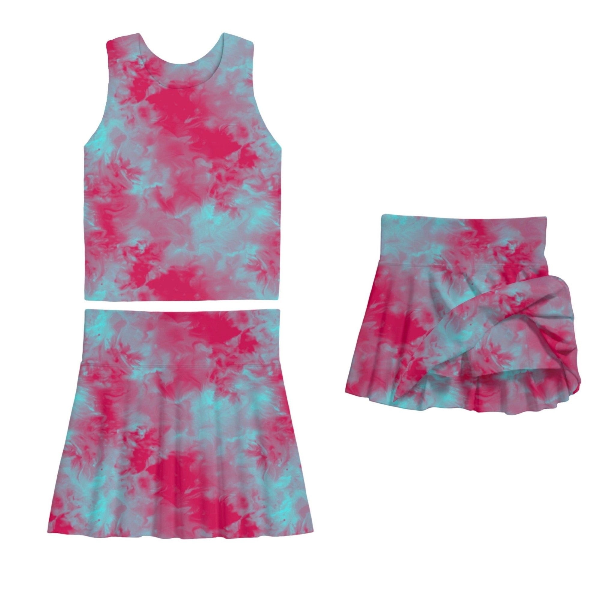 ELECTRIC FADE RIBBED BAMBOO SKORT SET - Mav Wear