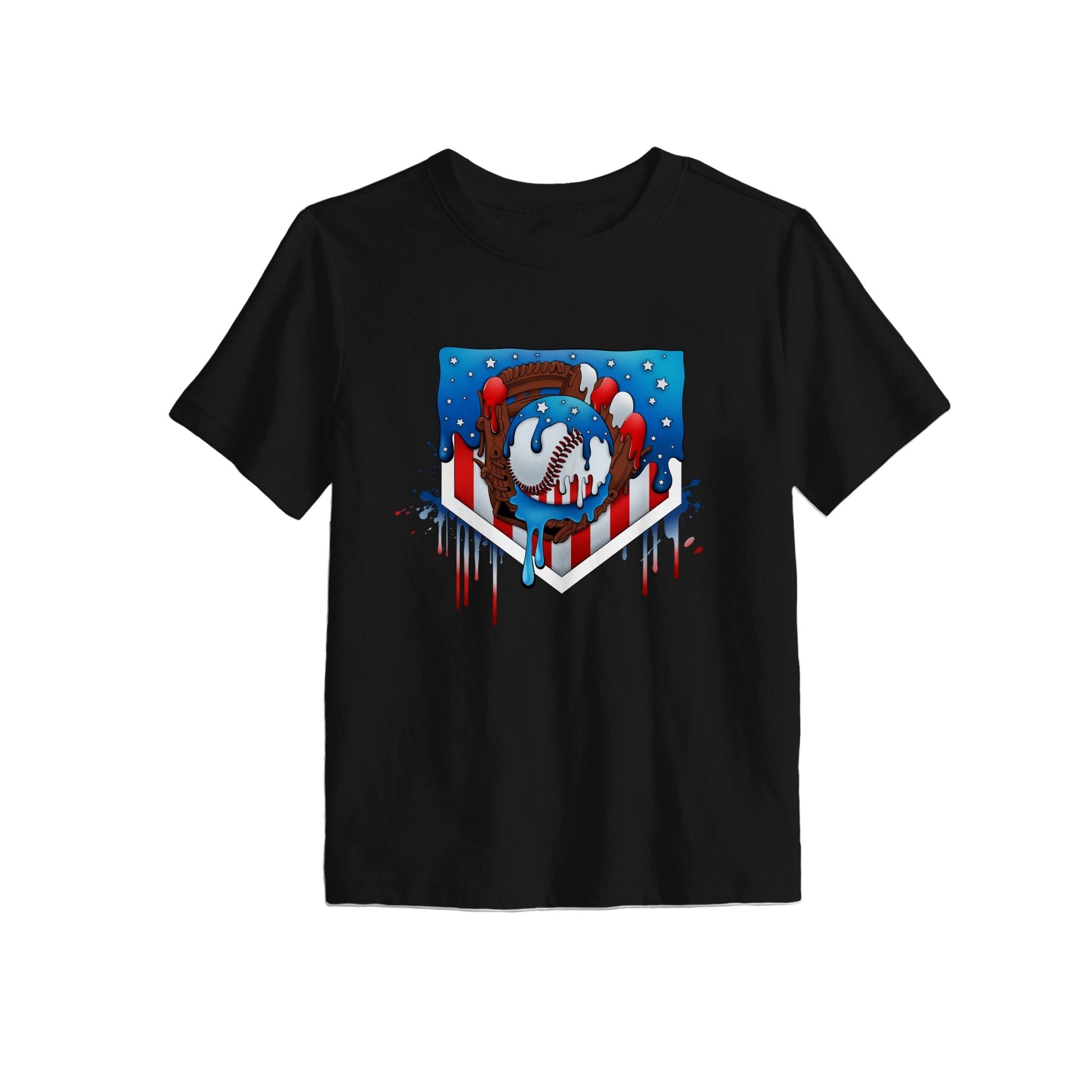 RED, WHITE, & DRIP GRAPHIC TEE SHIRT - Mav Wear
