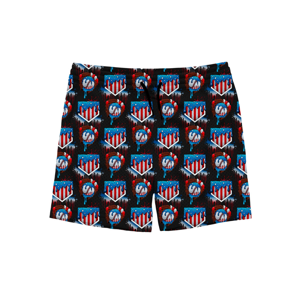 RED, WHITE, & DRIP SHORTS