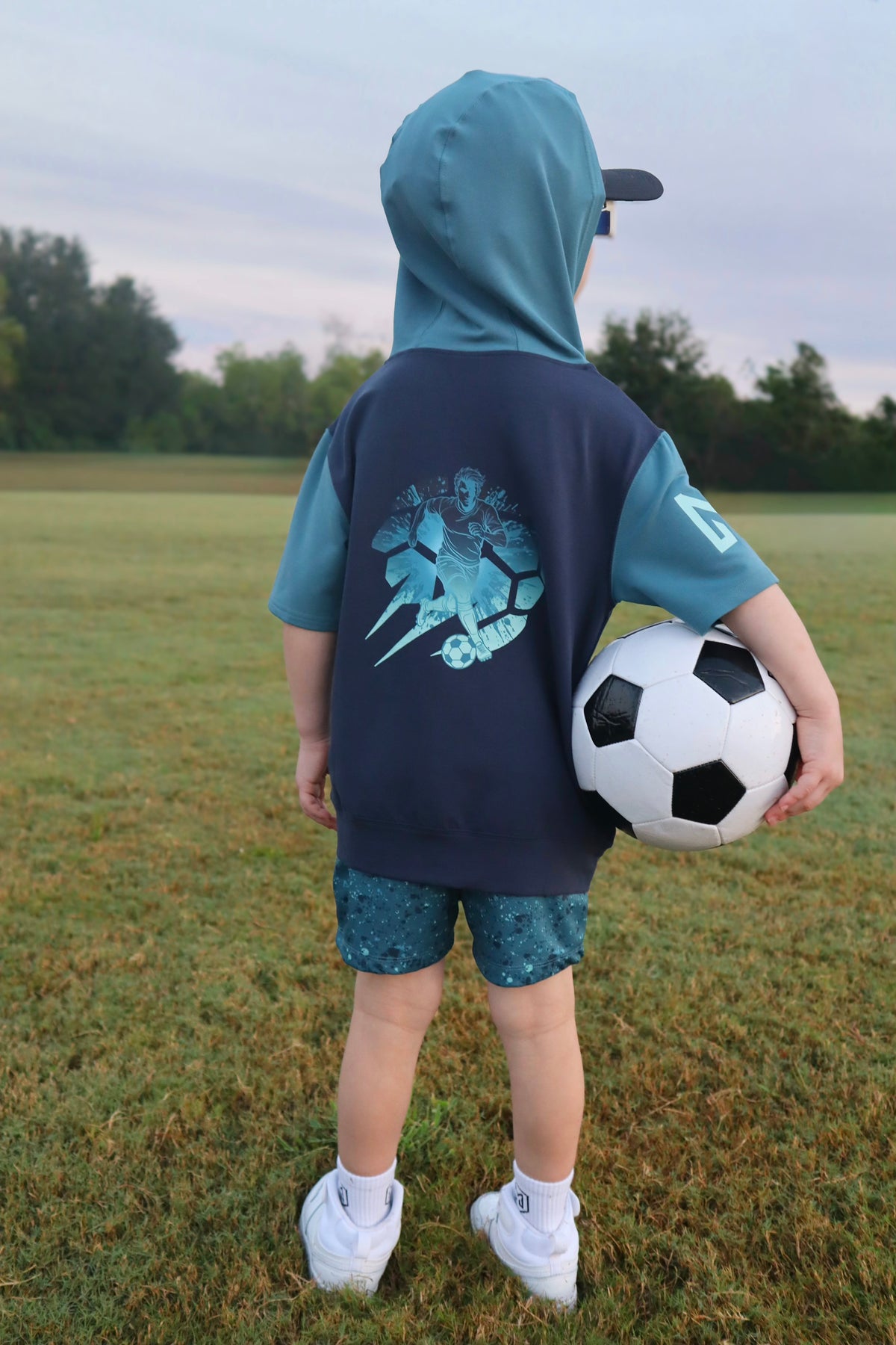 BEAST MODE SOCCER HOODIE TEE SHIRT (FRONT & BACK) (ELEVATED BLEND)