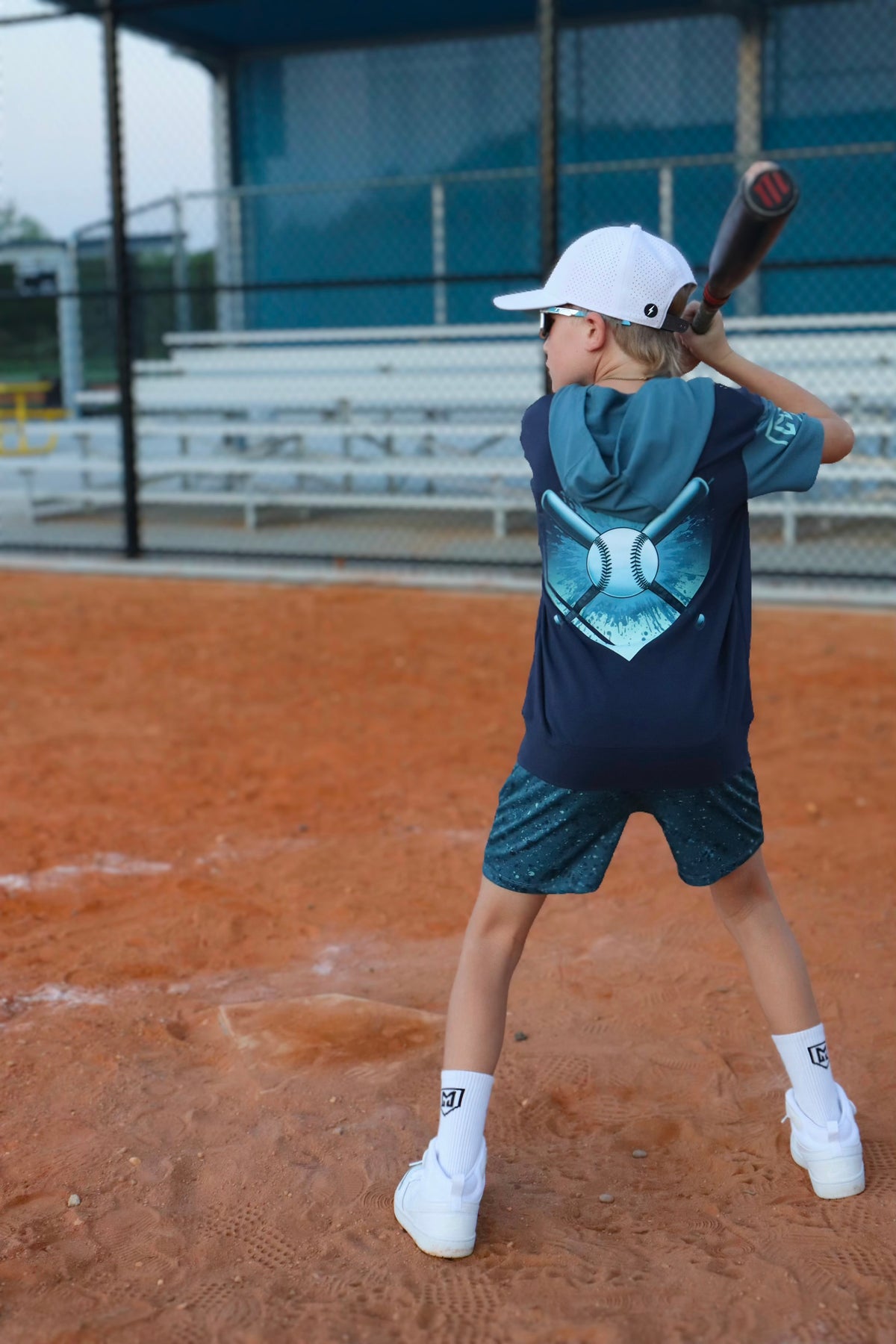 BEAST MODE BASEBALL HOODIE TEE SHIRT (FRONT & BACK) (ELEVATED BLEND)