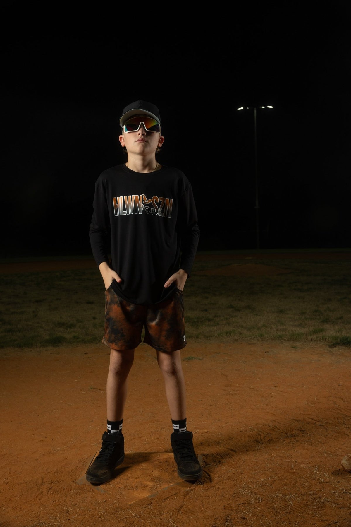 HOME PLATE HAUNT LONG SLEEVE FRONT & BACK GRAPHIC TEE SHIRT - Mav Wear