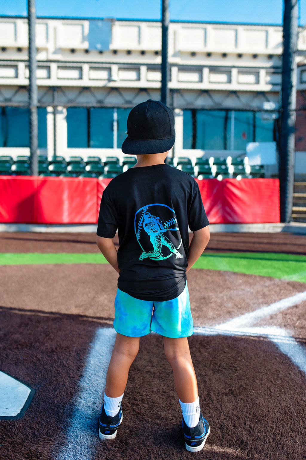 GAME ON GLOW BASEBALL FRONT & BACK GRAPHIC TEE SHIRT